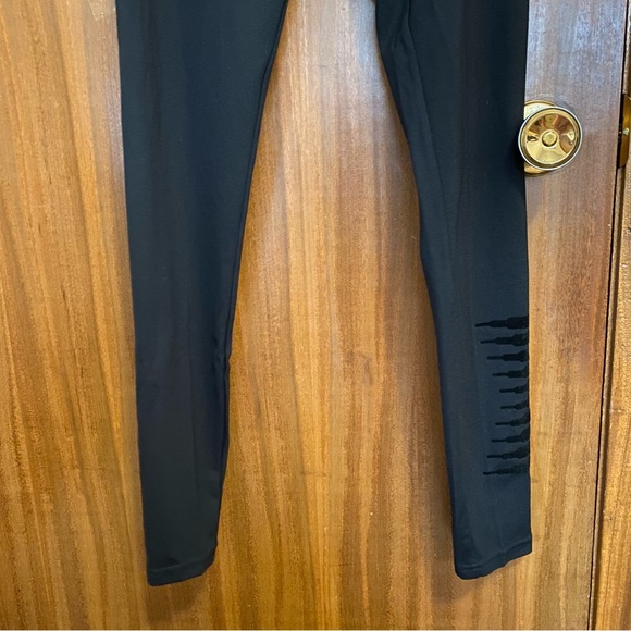 Savage X Fenty LA Black Leggings Pants with Purple Metallic Letters - Picture 5 of 8